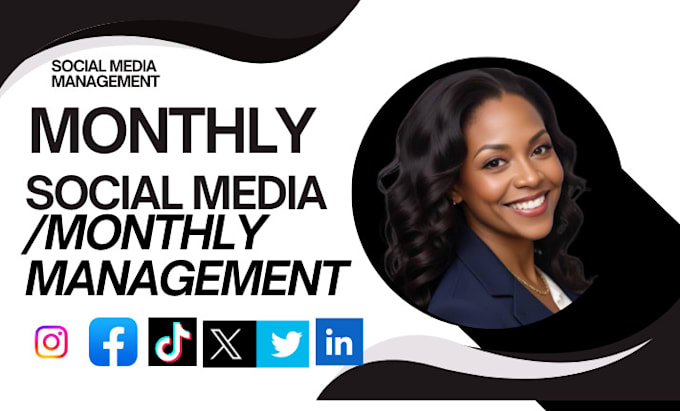 Gig Preview - Be your social media marketing manager and monthly social media management