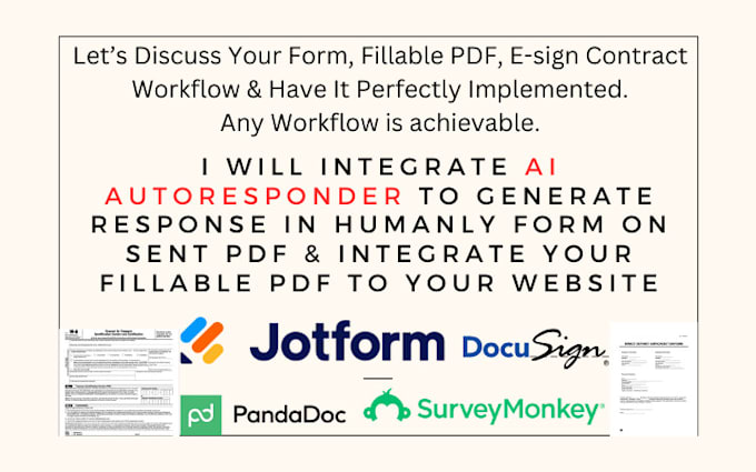 Gig Preview - Create professional template on jotform pandadoc docusign surveymonkey esignatur