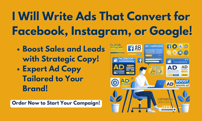 Gig Preview - Write persuasive ad copy for facebook, google, or instagram