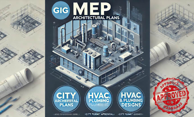 Gig Preview - Design mep hvac plan architectural plan for city permit mechanical and pe stamp