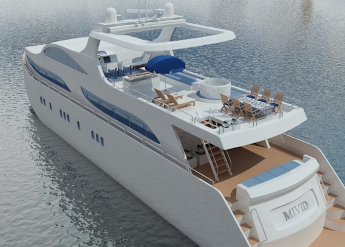 Gig Preview - Make a realistic 3d model and renders for your dream yatch or boat