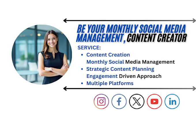 Gig Preview - Be your monthly social media management, content creator