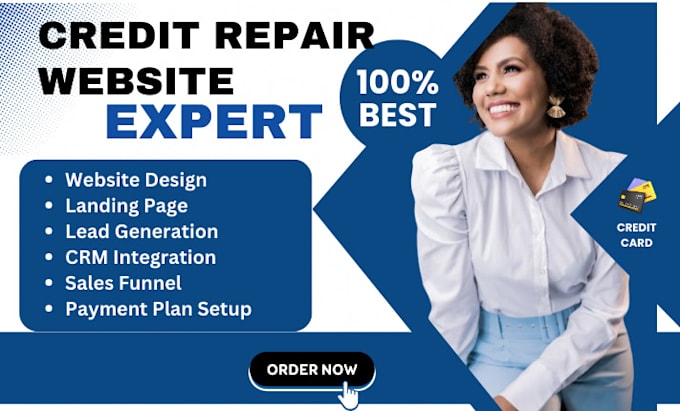 Gig Preview - Stunning credit repair website design boost trust and skyrocket your conversions