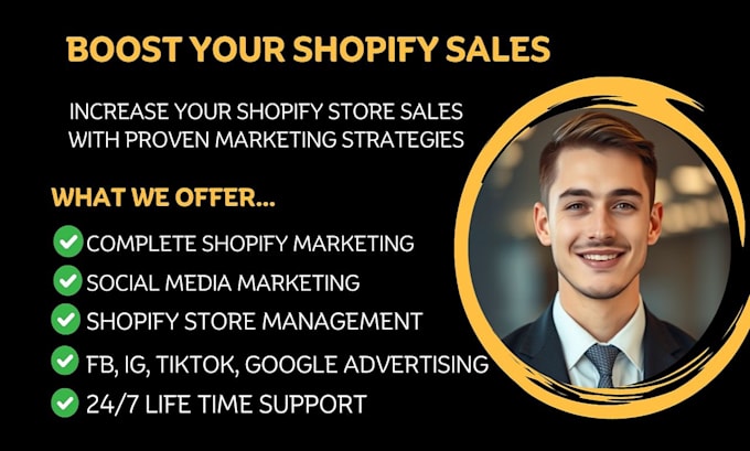 Gig Preview - Increase shopify sales ecommerce shopify dropshipping marketing store manager