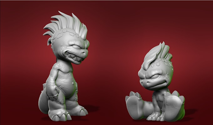 Gig Preview - Shape minature for dnd, toy design for printing, 3d texture and lightening, stl