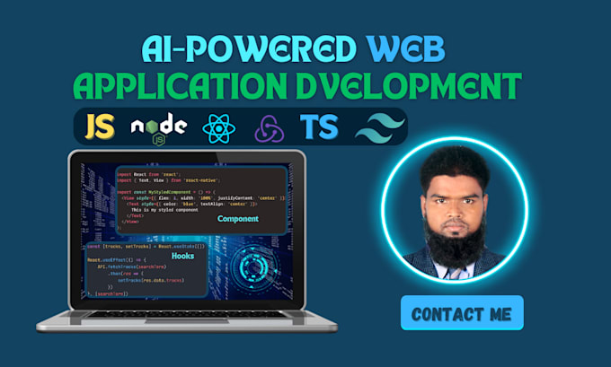 Gig Preview - Create custom ai powered web application using react and nodejs