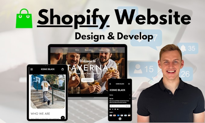 Gig Preview - Design shopify website for ecommerce and dropshipping