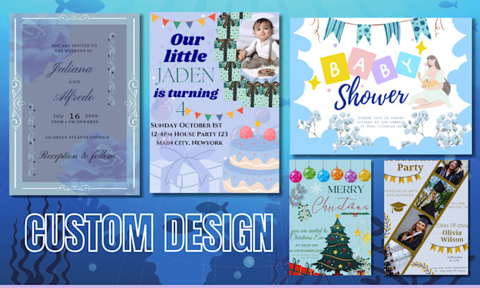 Gig Preview - Design all types of invitation card, birthday card, wedding card, and others