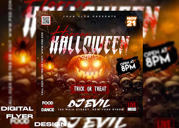 Gig Preview - Design professional flyer or poster design, dj, halloween, events