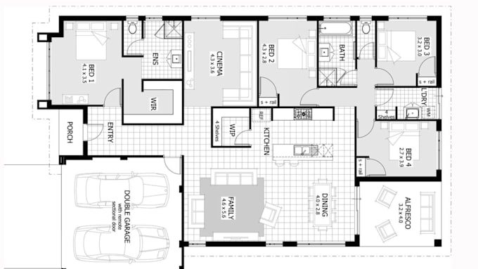 Gig Preview - Redraw architectural 2d floor plan, house plan, site, drainage and plumbing plan