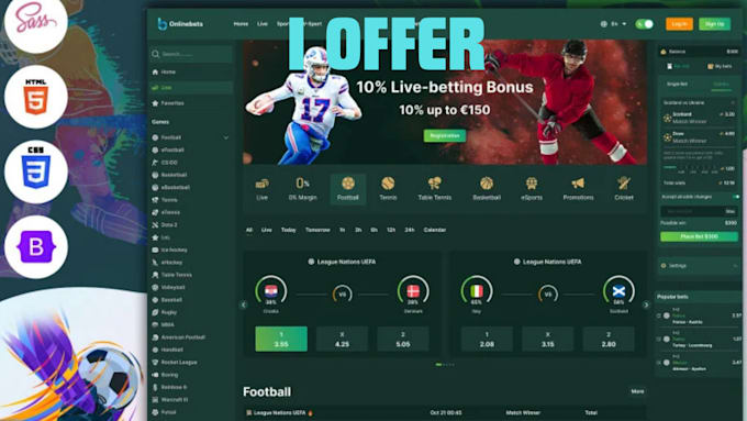 Gig Preview - Design sport bet website,bet website, slot ui ux,gamble site,sportsbet app,poker