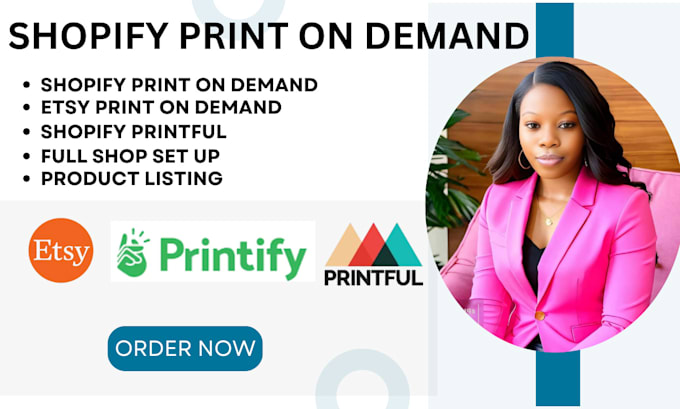 Gig Preview - Build shopify print on demand, dropshipping store, shopify store and esty store