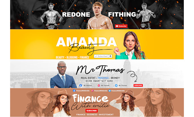 Gig Preview - Design banner youtube  real estate ,finance,fitness,minimalist ,beauty,business