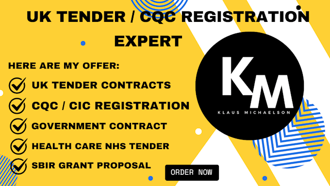 Gig Preview - Do full cqc registration UK tender for nhs healthcare home domiciliary, tender