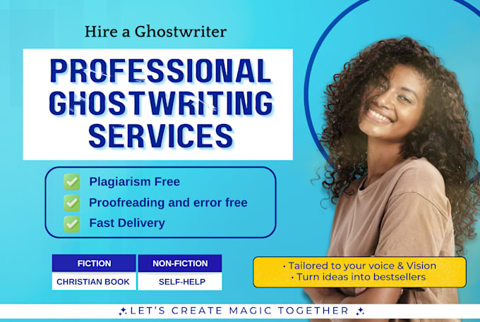 Gig Preview - Be your book writer, ebook, kindle book, fiction and nonfiction ghostwriter