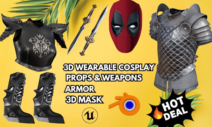 Gig Preview - Make custom 3d wearable cosplay full knight armor pepakura, 3d helmet, 3d mask