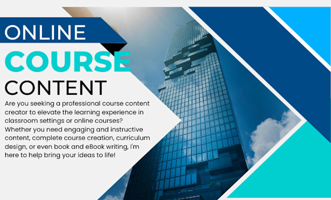 Gig Preview - Create online course content course creation training manual course curriculum