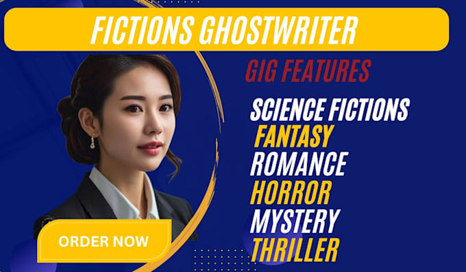 Gig Preview - Be your fiction or romance book or ebook ghostwriter