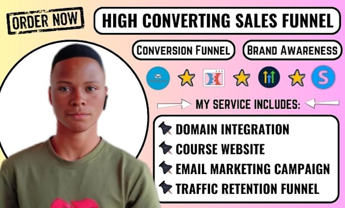 Gig Preview - Build sales funnel in systeme io, clickfunnel landing page, gohighfunnel