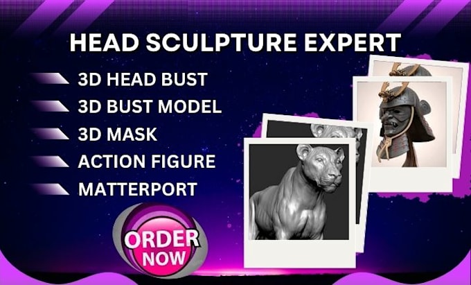 Gig Preview - Do 3d head bust, 3d bust model, 3d mask, 3d architecture, cosplay helmet