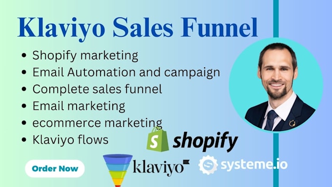 Gig Preview - Klaviyo email marketing, klaviyo flows, klaviyo sales funnel, shopify marketing