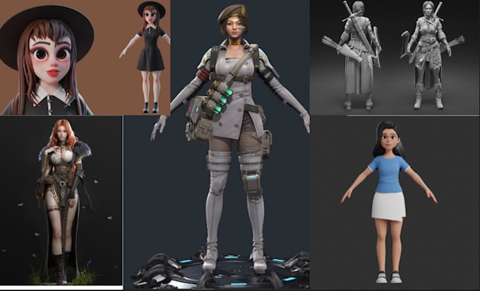 Gig Preview - 3d stylized high poly character,3d pixar cartoon model for film,game,3d print