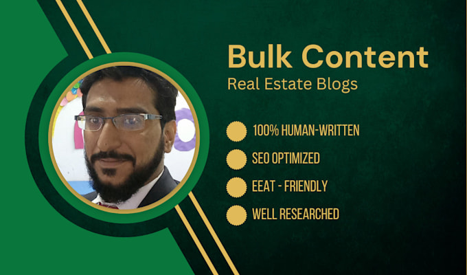 Gig Preview - Write bulk real estate blogs, real estate guest posts