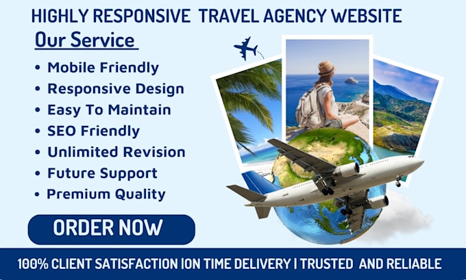 Bestseller - design travel agency website tour leading page and affiliate website