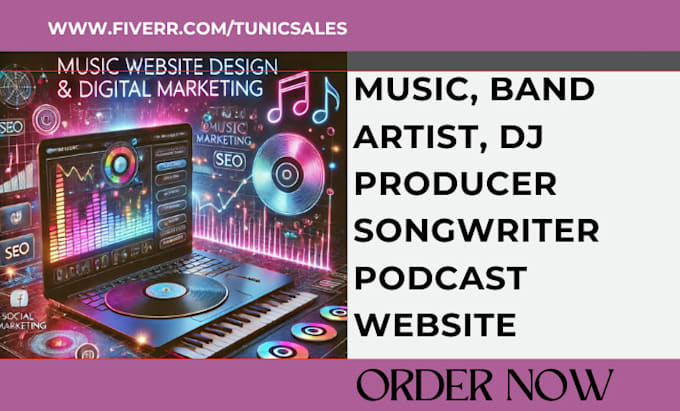 Gig Preview - Create a music wordpress website for artist dj podcast band producer studio