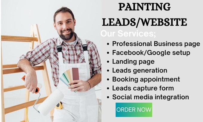 Gig Preview - Do painting leads and website home improvement landing page leads home painting