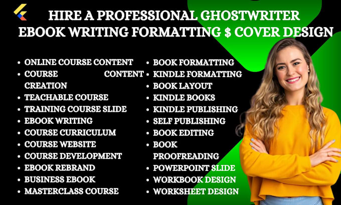 Gig Preview - Do ebook writing, course uploading, book design, amazon kdp, ebook online course