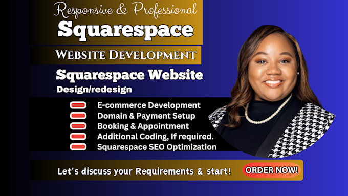 Gig Preview - Do squarespace redesign, migrate squarespace, sqaurespace website redesign