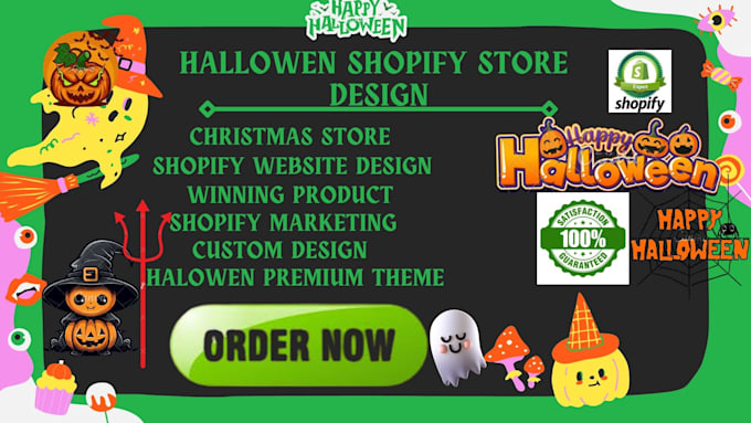 Gig Preview - Design and setup a halloween shopify store with winning product