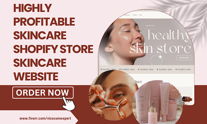 Gig Preview - Setup skincare shopify store skincare website skincare beauty dropshipping store