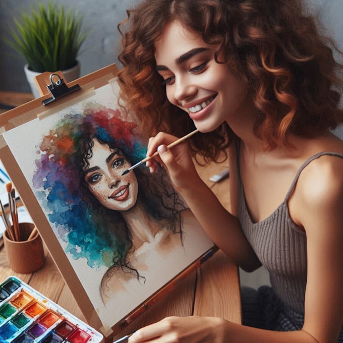 Gig Preview - Paint a unique watercolor portrait for you