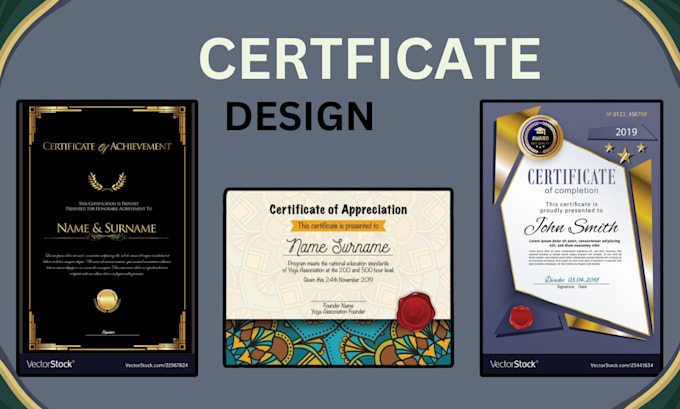 Gig Preview - Do professional award or diploma custom certificates, voucher diploma design