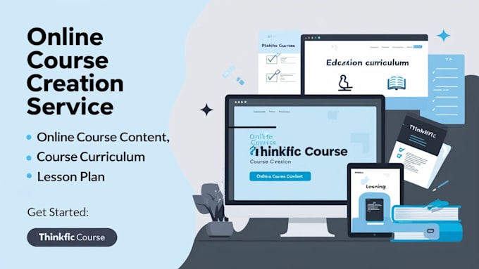 Gig Preview - Develop online course content course curriculum lesson plan and thinkific course