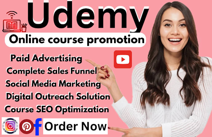 Gig Preview - Udemy course promotion udemy course udemy course marketing to boost online sales