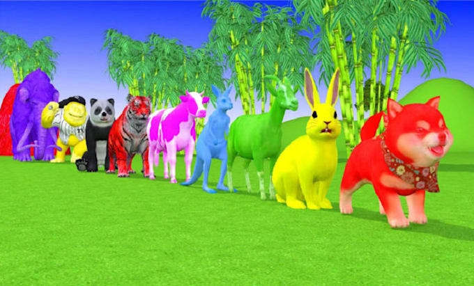 Gig Preview - Create 3d animals animation for kids learning, kid songs