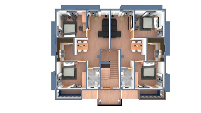 Bestseller - convert, redraw, 2d floor to 3d floor plan for you