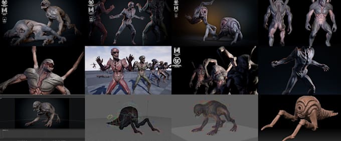 Gig Preview - 3d creatures monster model, horror beast vemon for unity game, unreal or films