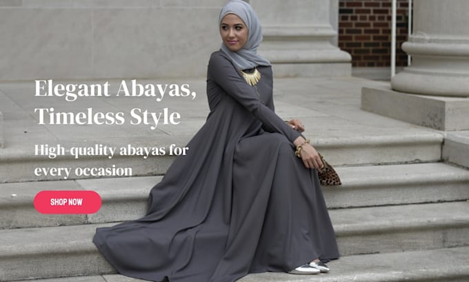 Gig Preview - Design abaya shopify website modest dress store kaftan hijab dropshipping store