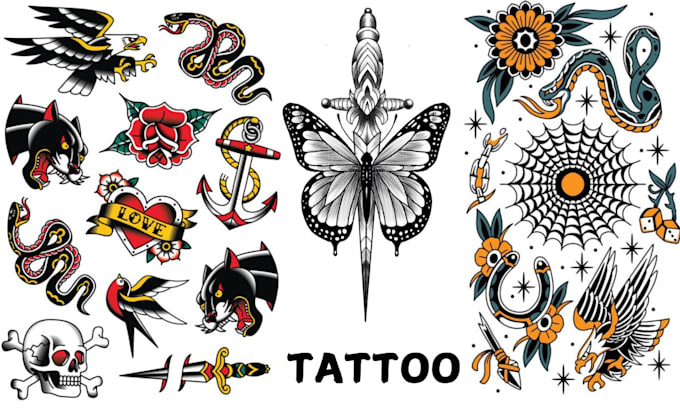 Bestseller - create custom color traditional tattoo, tattoo design, tattoo sleeve, tattoo art