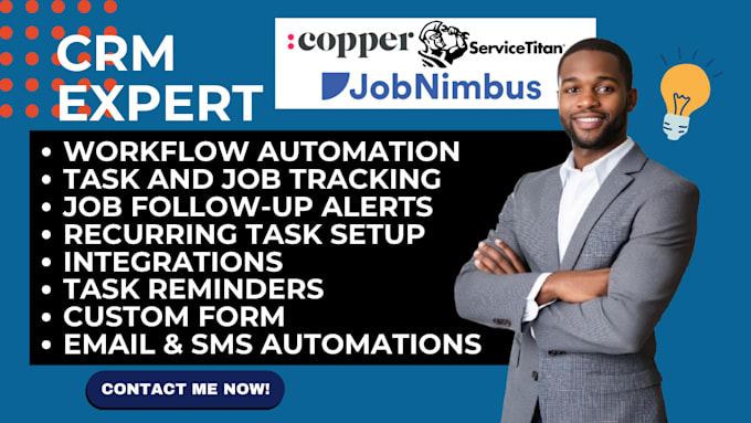 Gig Preview - Setup workflow automations forms task reminders  servicetitan jobnimbus cooper