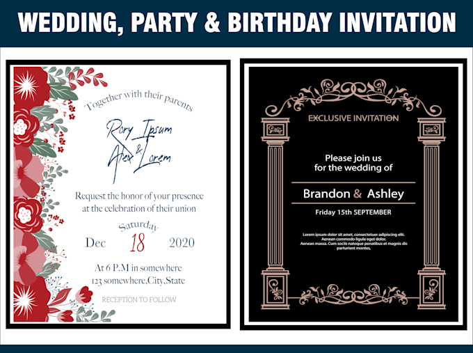 Gig Preview - Design invitation card for your birthday, wedding, etc