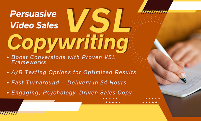 Gig Preview - Write a proven vsl video sales script copywriting that drives results