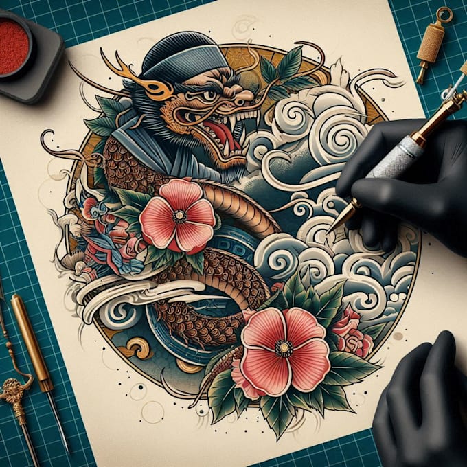 Gig Preview - Create japanese or oriental tattoo design for you