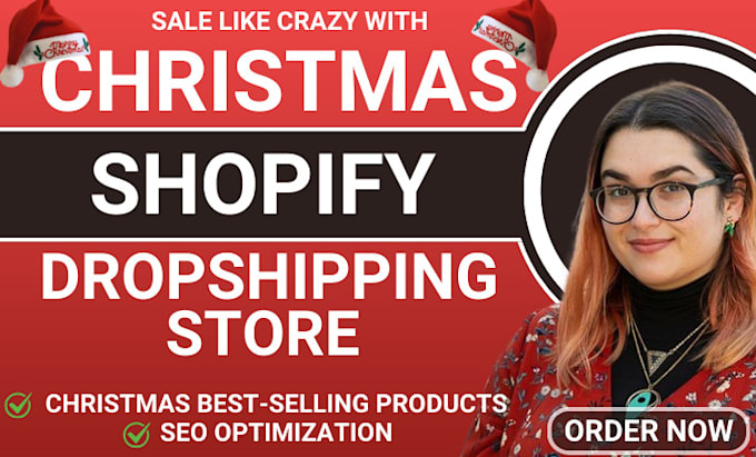 Gig Preview - Build christmas shopify store, christmas dropshipping store shopify store design