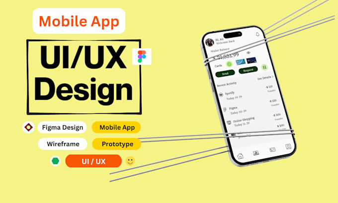 Gig Preview - Design mobile app UI UX in figma with prototypes wireframe