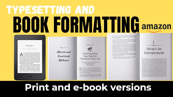 Gig Preview - Do book typesetting, editing, formatting and book layout design for amazon kdp